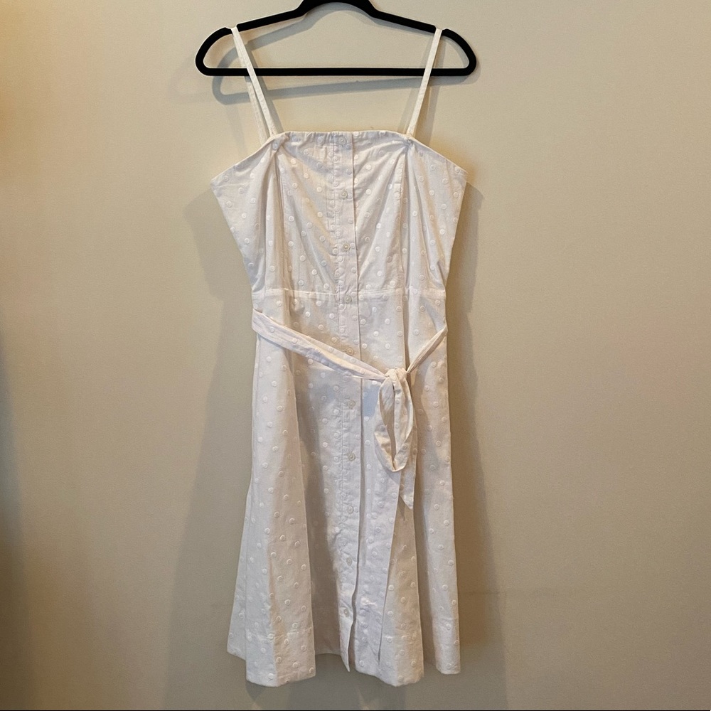 White Polka Dot Adjustable Strap Sun Dress